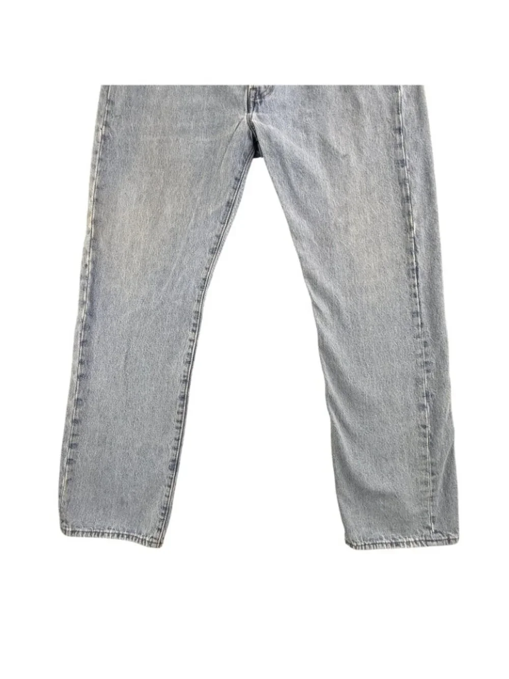 Levis 501 Jeans Mens 36x32 Blue Light Wash Button Fly Straight Leg Denim Western